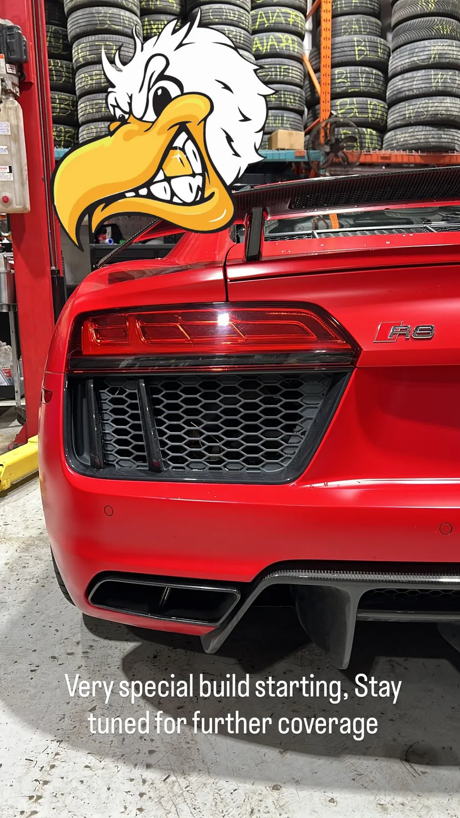 Red Audi R8 twin-turbo build at White Eagle Motors